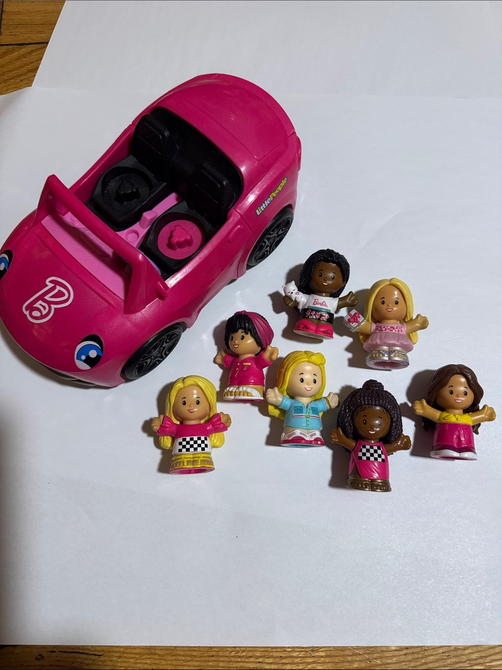 Little People Barbie Car and 7 Figures